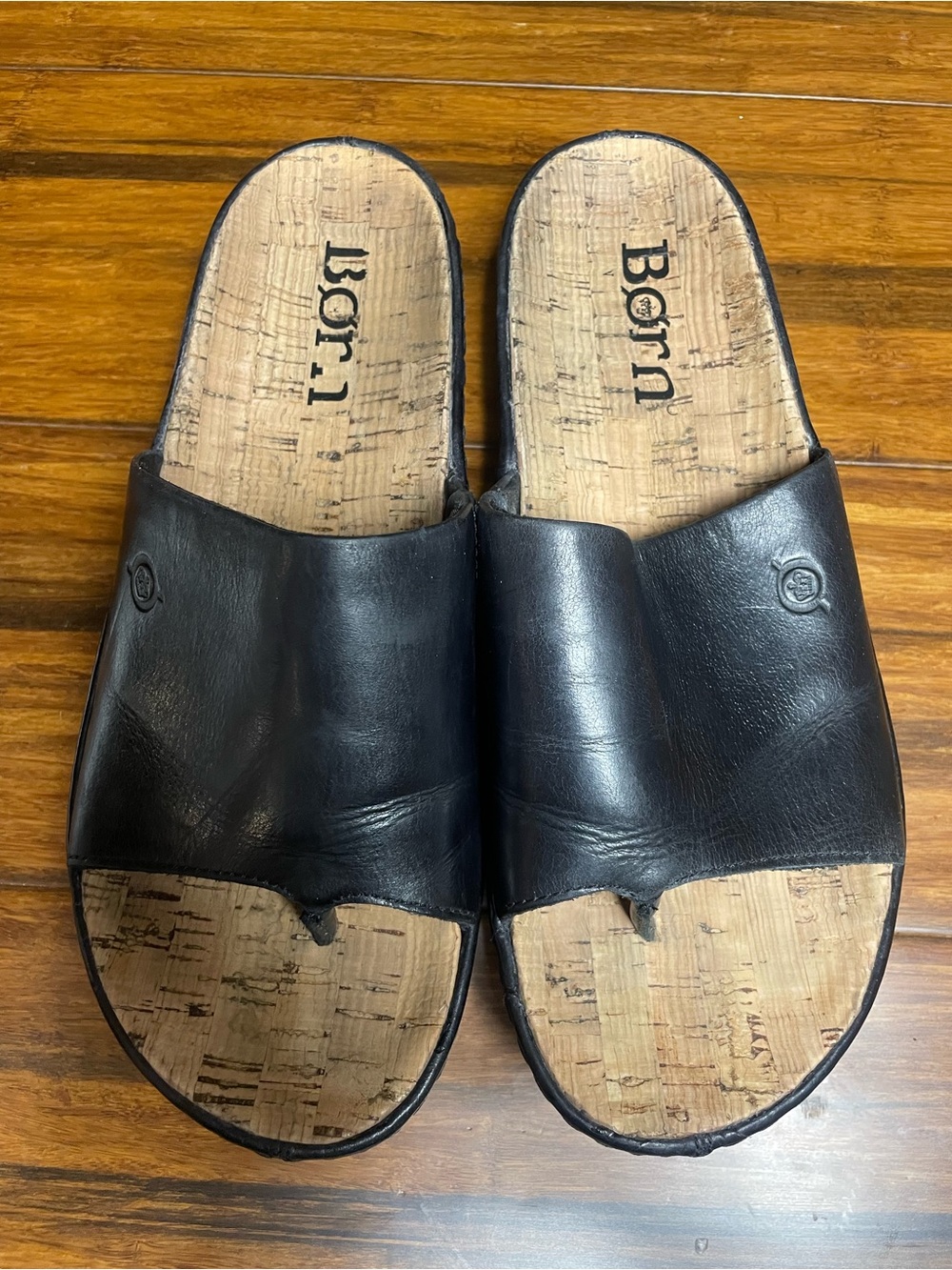 Born Black Leather Men’s Slide Sandals